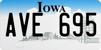 IA license plate AVE695