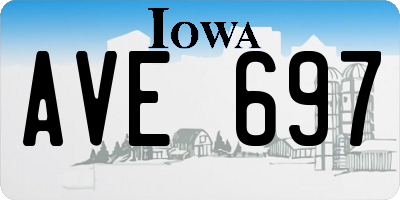IA license plate AVE697