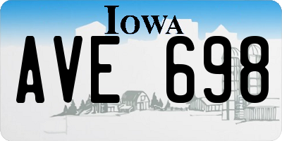 IA license plate AVE698