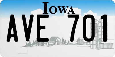 IA license plate AVE701