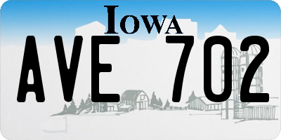 IA license plate AVE702