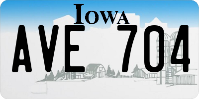 IA license plate AVE704
