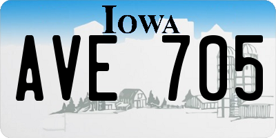 IA license plate AVE705