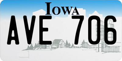 IA license plate AVE706