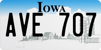 IA license plate AVE707