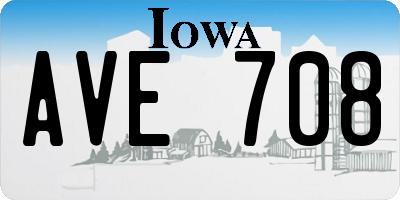 IA license plate AVE708