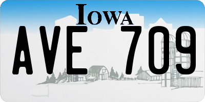IA license plate AVE709