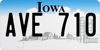 IA license plate AVE710
