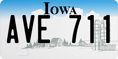 IA license plate AVE711