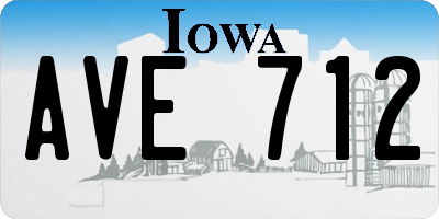 IA license plate AVE712