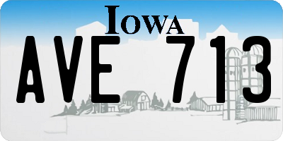 IA license plate AVE713
