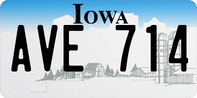 IA license plate AVE714