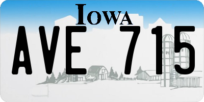 IA license plate AVE715
