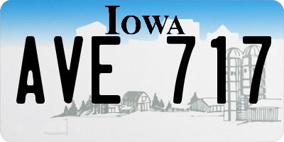 IA license plate AVE717