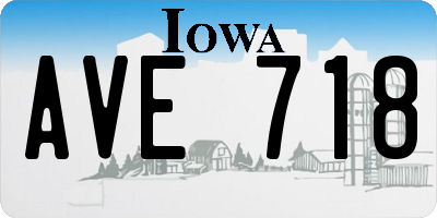 IA license plate AVE718