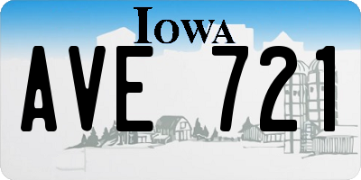 IA license plate AVE721