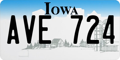 IA license plate AVE724