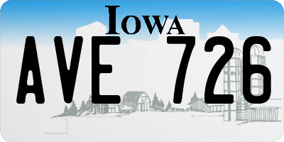 IA license plate AVE726