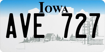 IA license plate AVE727