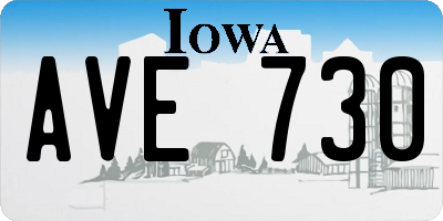 IA license plate AVE730