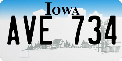 IA license plate AVE734