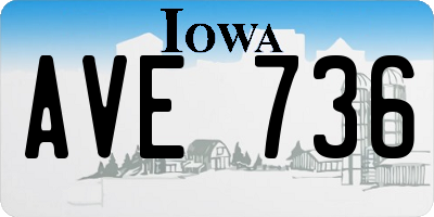 IA license plate AVE736