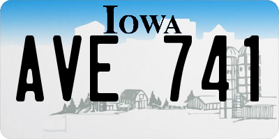 IA license plate AVE741