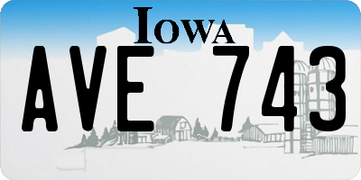 IA license plate AVE743