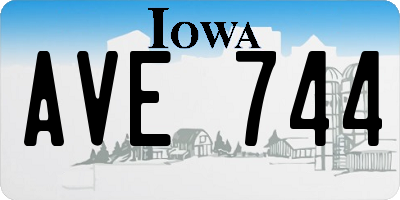 IA license plate AVE744