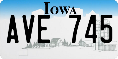 IA license plate AVE745
