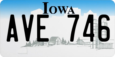 IA license plate AVE746