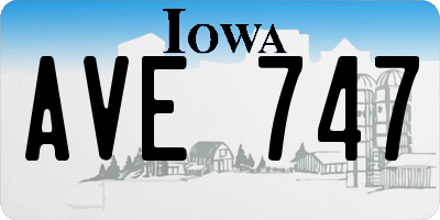IA license plate AVE747