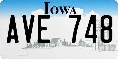 IA license plate AVE748