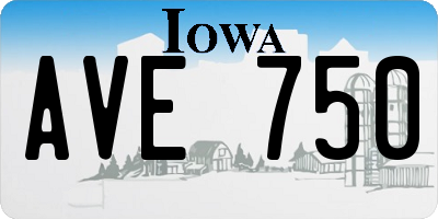 IA license plate AVE750