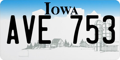 IA license plate AVE753