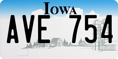 IA license plate AVE754