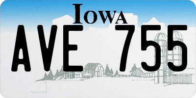 IA license plate AVE755