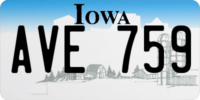IA license plate AVE759
