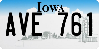 IA license plate AVE761