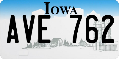 IA license plate AVE762