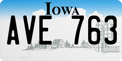 IA license plate AVE763