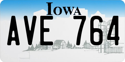 IA license plate AVE764