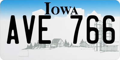 IA license plate AVE766