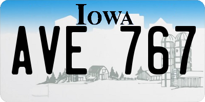 IA license plate AVE767