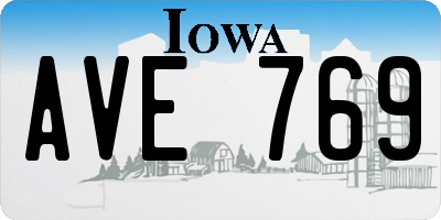 IA license plate AVE769
