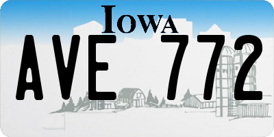 IA license plate AVE772