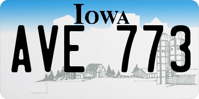 IA license plate AVE773