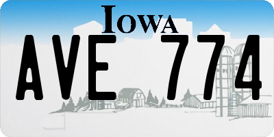 IA license plate AVE774
