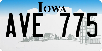 IA license plate AVE775