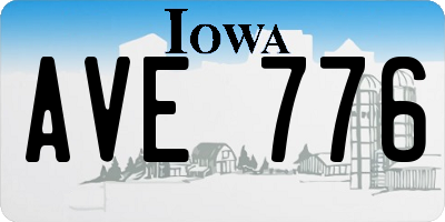 IA license plate AVE776